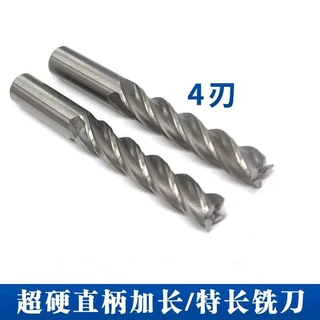 ดอกกัดมิลลิ่ง HSS-AL CNC ก้านตรง 4 แฉก เส้นผ่าศูนย์กลาง 2/3/4/6/8/10/12 มม. 16 มม. 18 มม. ยาวพิเศษ 1 ชิ้น