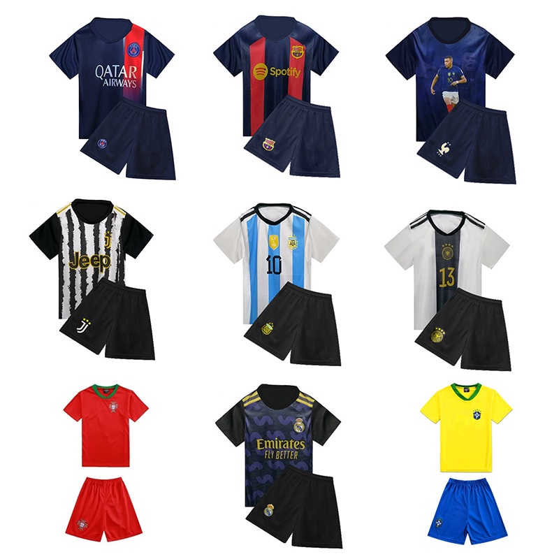 (New Arrival 23/24) Kids Boy Soccer/ฟุตบอล Jersey Set 2 IN 1 เสื้อ + กางเกง (Jersey Bola Sepak Budak LELAKI)