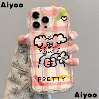 เคสป้องกันโทรศัพท์มือถือใส แบบนิ่ม ลายสุนัข และดอกไม้ สีชมพู กันกระแทก สําหรับ Apple Iphone 12 13 7 8p xr 14 xs11 promax✅ Fqo6