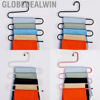 Globedealwin Multifunctional Pants Rack Hanger 5 Tier Antiskid S Shape 20KG Load Bearing Pants Hangers Space Saving for Wardrobe