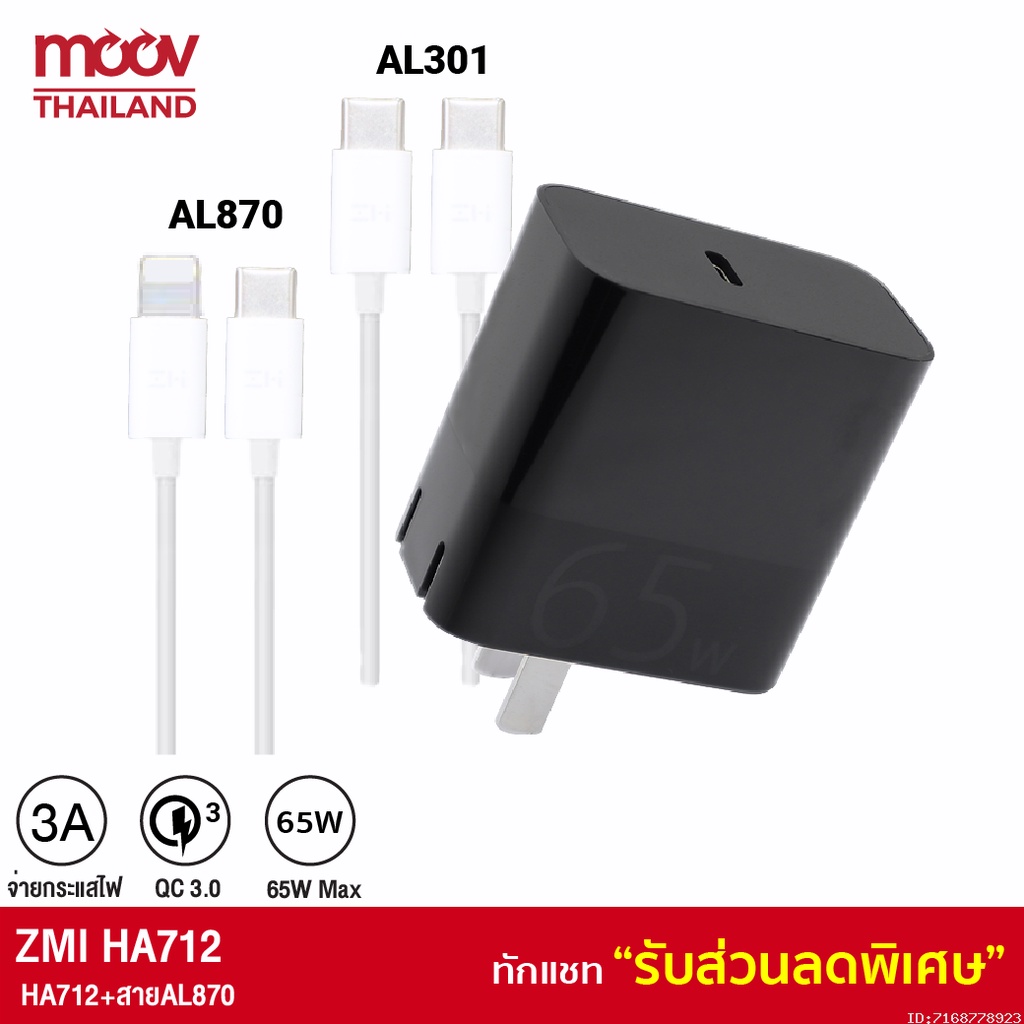 [484บ. ราคาพิเศษ] ZMI HA712 หัวชาร์จเร็ว USB Type C 65W PD Charger สำหรับ Notebook Laptop Pro