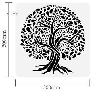 แผ่นแม่แบบฉลุลาย ฉลุลายต้นไม้ ขนาด 30x30 ซม. สําหรับตกแต่งสมุดภาพ อัลบั้มรูป 1 ชิ้น