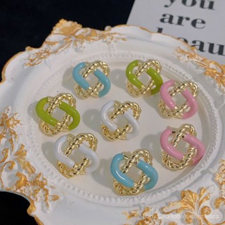 [0614]YWYX-SDY 101 Times of Marriage Snatching Chen Qian Jungu Xiushan Same Style Ear Studs Twist Drip Glazed French Earrings Design Earrings Fashionable Non-Fading High Quality St