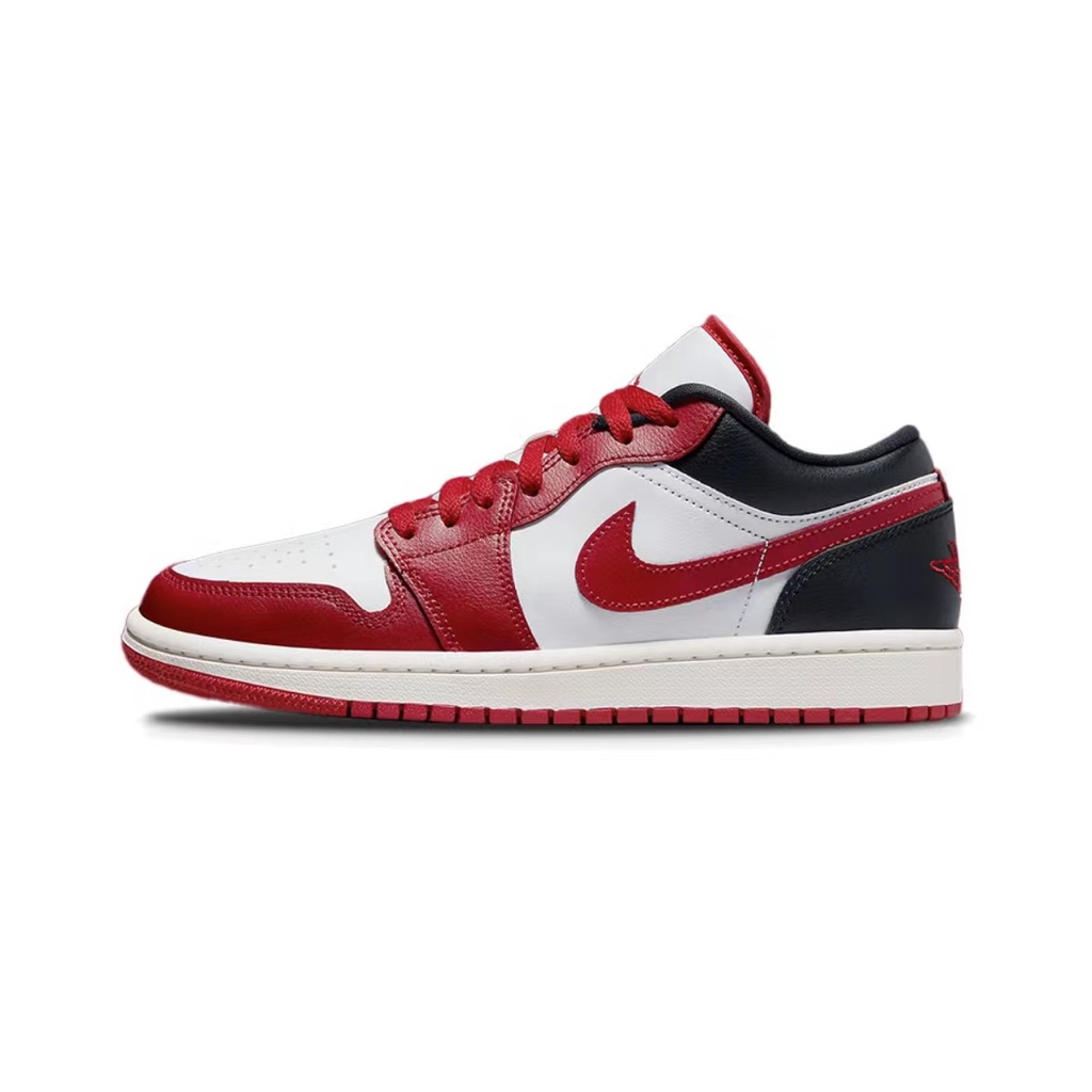 【💯ของแท้】 Nike Jordan Air Jordan 1 Low "Red Toe" Red Black White/DC0774-160