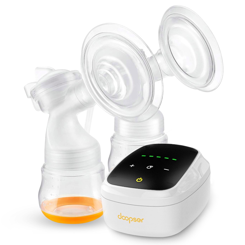 Doopser DSP-8003D เครื่องปั๊มนมไฟฟ้าคู่สําหรับให้นมลูกแฮนด์ฟรีเครื่องปั๊มนม 2 โหมดและ 5 ระดับการดูดเ