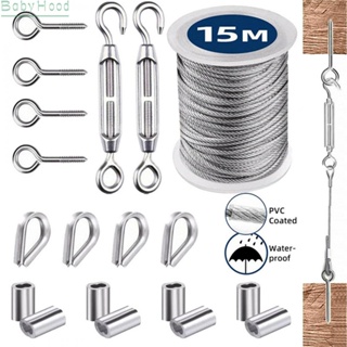 【Big Discounts】Wire Rope Clotheslines Kit Outdoor Chandeliers Plants Rope Stainless Steel Tent#BBHOOD