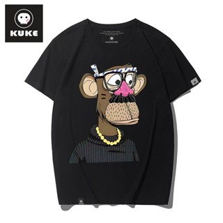 【พร้อมส่ง】Bored Ape เสื้อยืดแขนสั้น พิมพ์ลายลิง สไตล์ญี่ปุ่น สําหรับผู้ชาย และผู้หญิง