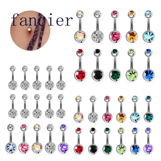 Fancier จิวเจาะสะดือ หน้าท้อง ร่างกาย บาร์ เหล็ก เซ็กซี่ 14 กรัม 1 ชุด