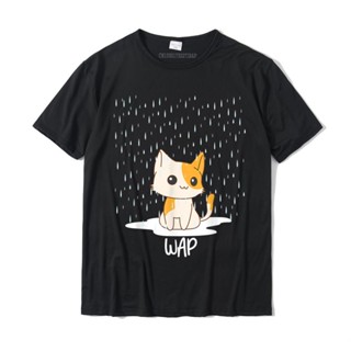 เสื้อยืด พิมพ์ลาย WAP WAP Wet Pussy Cat In The Rain ขนาดใหญ่ สไตล์ยุโรป สําหรับผู้ชาย