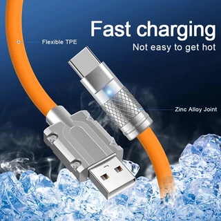HOHO ชุดสายชาร์จเร็ว USB สายชาร์จซิลิโคนโลหะ 120W data PD USB charging cable สายชาร์จ ipad ใช้ได้นานทนทาน