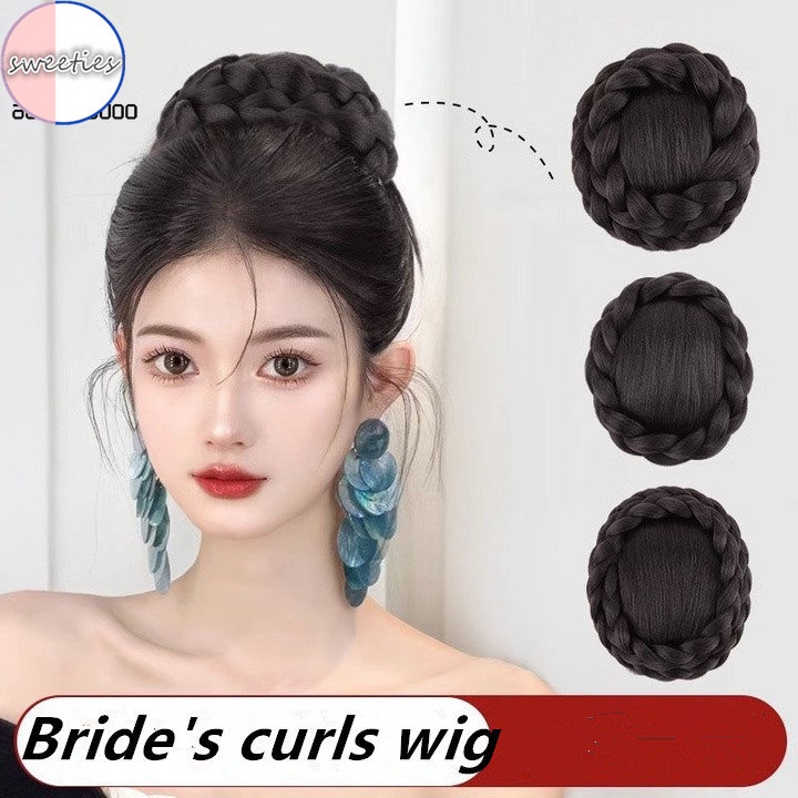 3 โมเดล เจ้าสาว สังเคราะห์ ผมซาลาเปา ต่อผม Chignon โดนัท ลูกกลิ้ง วิกผม กรงเล็บ คลิป ในแฮร์พีซ สําหรับผู้หญิง