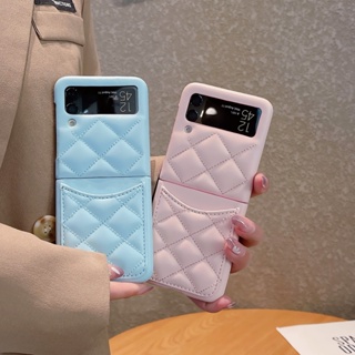 เคสโทรศัพท์มือถือหนัง PU ฝาพับ พร้อมช่องใส่บัตร หรูหรา สําหรับ Samsung Galaxy Z Flip 3 4 Flip4 Flip3 5G