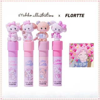 Flortte Milk Cake Lip Glaze Mikko Co-branded Matte Velvet Moisturizing Smooth Soft Focus Lip Glaze High Color Rendering Long Lasting Lip Makeup JOYFEEL