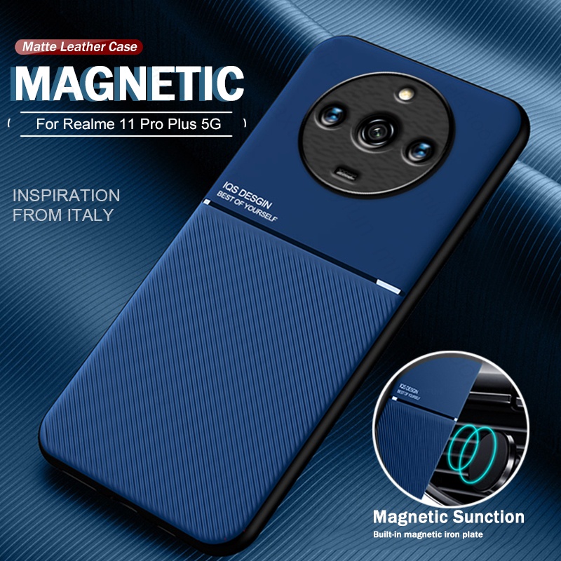 ในตัวแม่เหล็กแผ่นเหล็กซิลิคอนสําหรับrealme11 Realme 11 Pro Plus 5GซิลิโคนกรอบปกหลังRealmi 11 ProPlus 5G