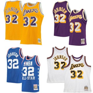 เสื้อกีฬาแขนกุด ลายทีม NBA Los Angeles Lakers No.32 Johnson พลัสไซซ์ สําหรับผู้ชาย และผู้หญิง