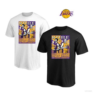 Nba L.A. เสื้อยืดคอกลม แขนสั้น พิมพ์ลายการ์ตูน Lakers Kobe สไตล์สปอร์ต สําหรับผู้ชาย และผู้หญิง