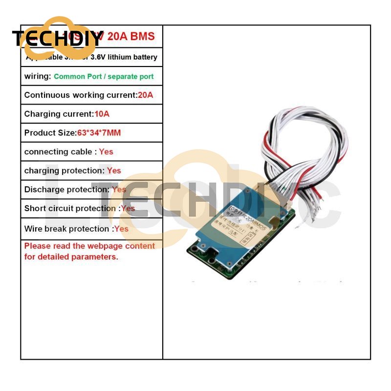บอร์ดแบตเตอรี่ลิเธียม 10S 36V 20A 18650 21700 Lipo Li-ion รูปที่ 6