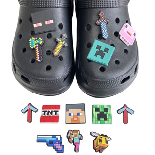 กล่องจิบบิทน่ารัก เกมคอมพิวเตอร์ Crocs Jibbits Pins Alex Shoe Charms Sword Jibits Crocks สําหรับผู้ชาย