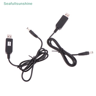 Seaf&gt; สายเคเบิลพาวเวอร์บูสท์ USB 5V เป็น DC 12.6V 5.5x2.1 มม. พร้อมจอแสดงผล LED