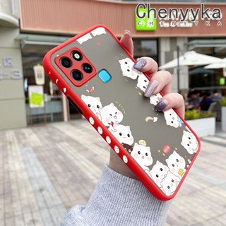 สําหรับ Infinix Smart 6 HD Smart 6 Plus เคสการ์ตูนแมวน่ารัก บาง ฝ้า ดีไซน์ใหม่ กันกระแทก เคสโทรศัพท์แข็ง แฟชั่น ขอบซิลิโคน เคสป้องกัน