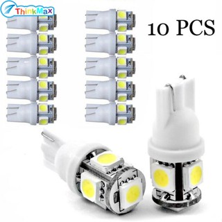 หลอดไฟ Led W5w T10 5050 5smd สว่างมาก สําหรับติดป้ายทะเบียนรถยนต์ 10 ชิ้น