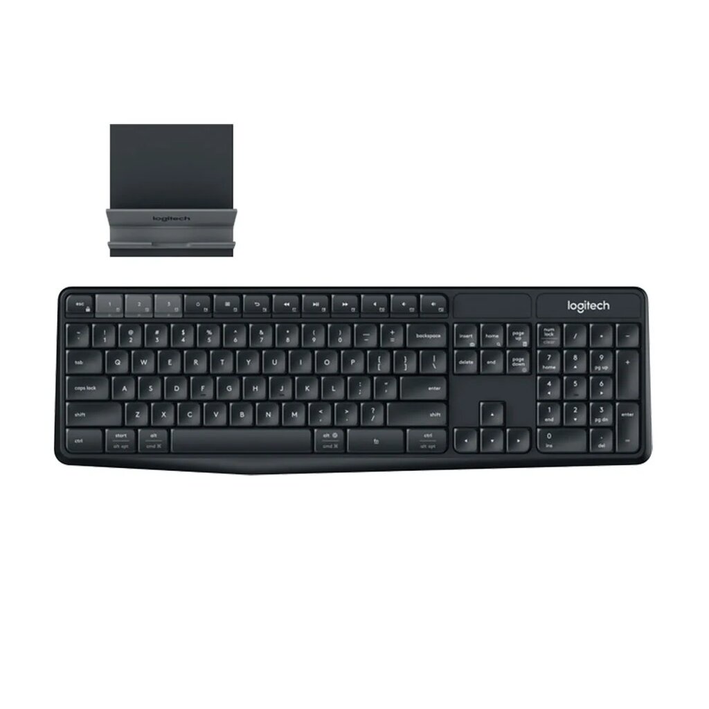 Logitech คีย์บอร์ดไร้สายและขาตั้ง Multi-Device Wireless Keyboard&Stand Combo รุ่น K375s