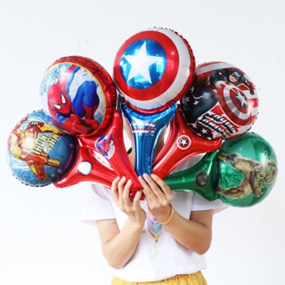 ลูกโป่ง ลายซุปเปอร์ฮีโร่ Avenger Hulk Spider Iron Man Air Globos ขนาด 28*50 ซม. สําหรับตกแต่งปาร์ตี้วันเกิดเด็ก 10 ชิ้น