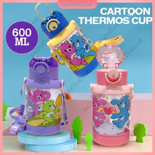 [แถมแปรง+สติ๊กเกอร์] Children&amp;#39;s Straw Cup 600ml Water Bottle Kids Tumbler with Straw Spill-Proof for Boys Grils