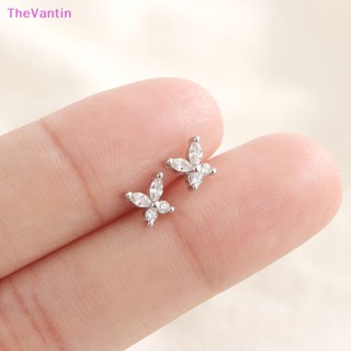 Thevantin เครื่องประดับ ต่างหูสตั๊ด เงิน เพทาย รูปผีเสื้อ ของขวัญวันวาเลนไทน์ สําหรับผู้หญิง