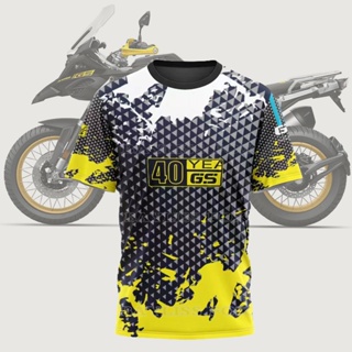 เสื้อยืด พิมพ์ลายรถจักรยานยนต์ BMW GS ADVENTURE Motorsport Motorrad แห้งเร็ว สีเหลือง แฟชั่นฤดูร้อน สําหรับผู้ชาย 40 ปี 2022