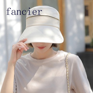 Fancier หมวกปีกกว้าง ประดับโบว์ ป้องกันรังสียูวี กันแดด เหมาะกับเดินชายหาด กลางแจ้ง แฟชั่นฤดูร้อน สําหรับผู้หญิง