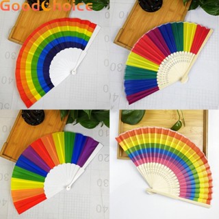 【Good】21cm 23cm-Folding Fan Manual-Folding-Fan Bamboo Fan  Rainbow Folding Fan【Ready Stock】