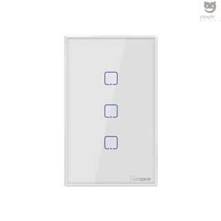 Ctoy SONOFF T0US3C-TX 3 Gang สวิตช์ไฟอัจฉริยะ WiFi ควบคุมผ่านแอป และสัมผัส แผงสวิตช์อัจฉริยะ US มาตรฐาน เข้ากันได้กับ