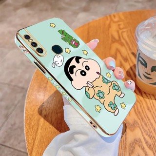 เคสโทรศัพท์มือถือ แบบนิ่ม ลายการ์ตูนชินจัง ขอบสี่เหลี่ยม หรูหรา สําหรับ Vivo S1 Z1 Pro Z5X T1 5G Snapdragon 695 778G T1 Pro 5G