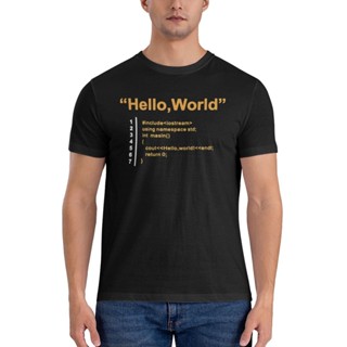 เสื้อยืด พิมพ์ลาย Hello World แปลกใหม่