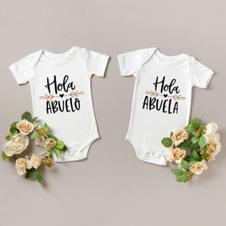 Hola Abuela &amp; Abuelo ชุดบอดี้สูท จัมพ์สูท สําหรับเด็กทารกตั้งครรภ์ EU1W