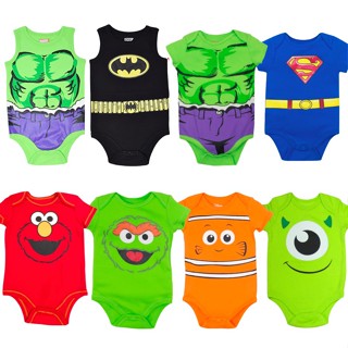 ชุดบอดี้สูท ลาย Marvel Hulk Batman Sesame Street Elmo Pixar Monsters Inc Nemo QRIQ แบบดั้งเดิม สําหรับเด็กผู้ชาย