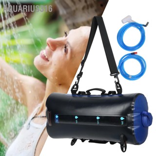  Aquarius316 ถุงน้ำสำหรับอาบน้ำกลางแจ้งขนาด 20 ลิตรพร้อมปั๊มเท้าแรงดันและหัวฉีดน้ำสำหรับการตั้งแคมป์เดินป่า