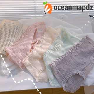 OCEANMAPDZ กางเกงชั้นใน ผ้าไนล่อน ประดับโบว์ ระบายอากาศ ไร้รอยต่อ สําหรับผู้หญิง