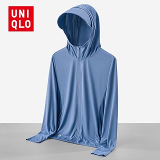 Uni.qlo เสื้อฮู้ดกันแดด UPF50 ป้องกันรังสียูวี ระบายอากาศ แบบบางพิเศษ ถอดออกได้ สําหรับผู้ชาย [M-4XL]