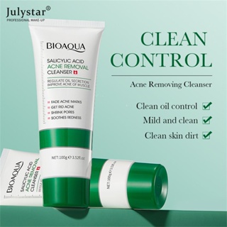 JULYSTAR Salicylic Acid Facial Cleanser Acne Control Oil Deep Cleansing Shrink Pores Facial Care ผลิตภัณฑ์ทำความสะอาดผิว