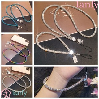 Lanfy สายคล้องโทรศัพท์มือถือ ประดับเพชร พลอยเทียม หลากสี อุปกรณ์เสริม