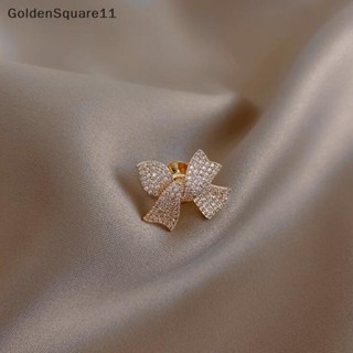 Goldensquare เข็มกลัด รูปโบว์ ประดับเพชร ป้องกันแสง เรียบง่าย สีทอง แฟชั่นสําหรับผู้หญิง