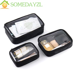 SOMEDAYZL กระเป๋าเครื่องสําอาง TPU แบบใส มีซิป แบบพกพา เหมาะกับการเดินทาง สําหรับผู้หญิง