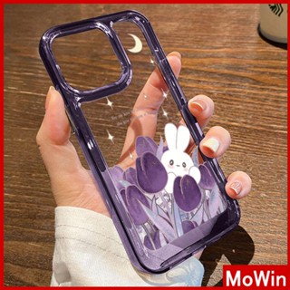 Mowin - เข้ากันได้สำหรับ เคสไอโฟน เคสไอโฟน11 เคส iphone 11เคสไอโฟน Space Hard อะคริลิกเคสโทรศัพท์ปุ่มชุบกันกระแทกสีม่วงกระต่ายน่ารักเข้ากันได้กับ iPhone 13 Pro max 12 Pro Max 11 xr 6Plus 7Plus 8Plus