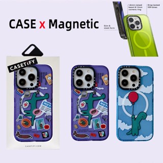 Casetify【แผนการหลบหนีโลก】เคสโทรศัพท์มือถืออะคริลิค TPU แบบแม่เหล็ก ลายไดโนเสาร์ สําหรับ iPhone 12 13 14 Pro Max