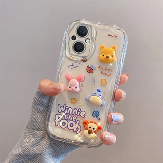 เคส OPPO RENO 8Z RENO 7Z RENO 7PRO 5G ตุ๊กตาสามมิติ สีใส การ์ตูน กรณีป้องกันโทรศัพท์มือถือ TY4