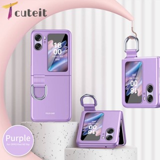 เคสฝาพับ PC กันตก พร้อมแหวนขาตั้ง ทนทาน สําหรับสมาร์ทโฟน Find N2