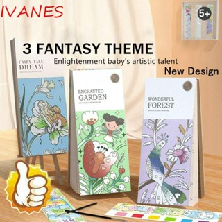 IVANES Gouache หนังสือภาพกราฟฟิตี แบบพกพา Gouache Art Kids Puzzle Toy Drawing Coloring Game Toys Kindergarten Graffiti Book Painting Watercolor Paper