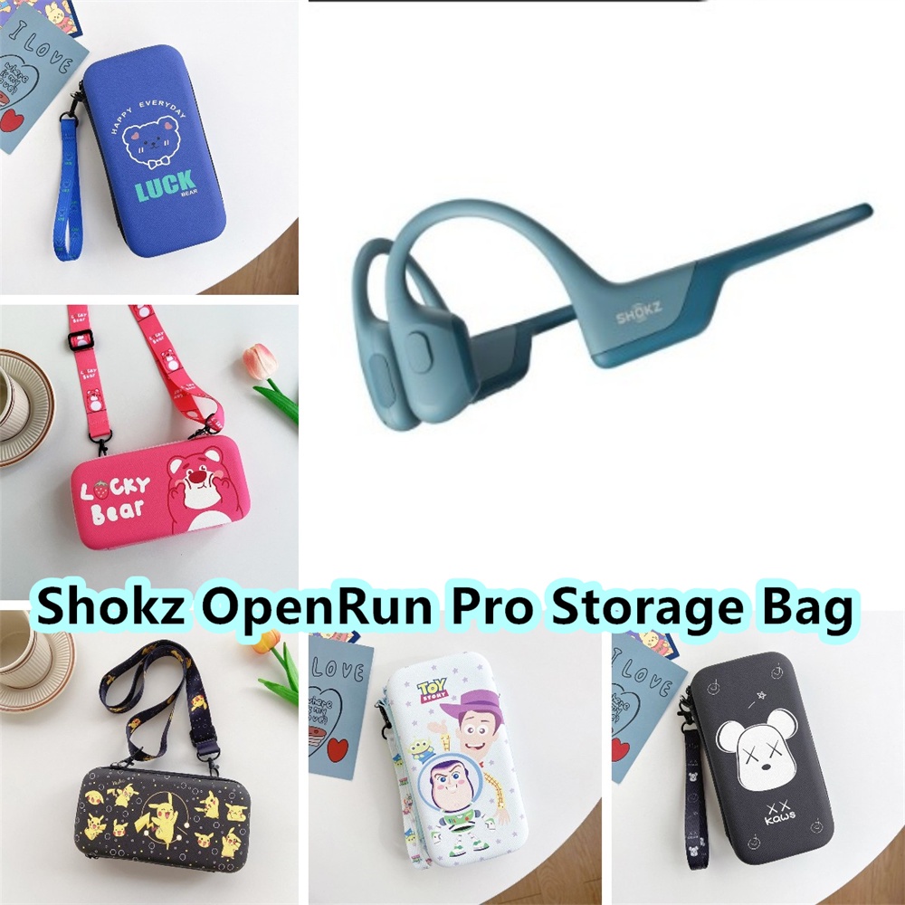 สําหรับ Shokz OpenRun Pro Bone Conduction หูฟังอะนิเมะการ์ตูนสําหรับ Shokz OpenRun Pro แบบพกพากระเป๋